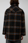 No.6 Wilson Jacket in Brown Black and Blue Plaid Boucle