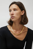 Numbering Rectangle Chain Link Necklace in Gold