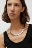 Numbering Rectangle Chain Link Necklace in Silver