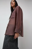 No.6 Lake Shirt in Plum Organza