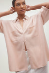 RUE BUTTON-UP CASHMERE TOP