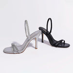 Annie Sandal In Silver Metallic Leather