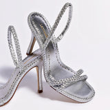 Annie Sandal In Silver Metallic Leather