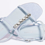 Calypso Flat Sandal In Maya Denim and Crystals