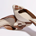 Flora Pump In Caramel and Ivory Leather