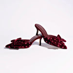 Mini Elle Pump In Wine Velvet