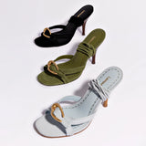 Verona Strappy Sandal In Seaweed Suede