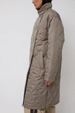 TAION Military Breasted Long Down Jacket in Light Mocha