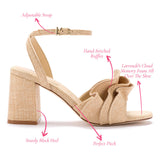 Selena Ruffle Sandal In Beige Raffia