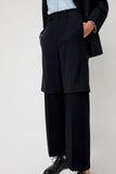 TONYWACK Virgin Wool Layered Trousers in Navy Pinstripe