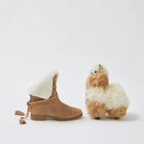 Verbier Bootie In Peanut Suede and Natural Shearling