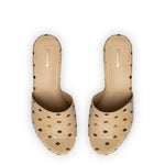 Miso Platform Sandal In Natural Raffia and Polka Dot Emboridery