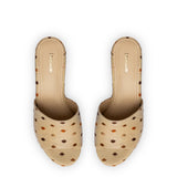 Miso Platform Sandal In Natural Raffia and Polka Dot Emboridery