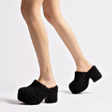 Miso Clog In Black Shearling