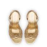 Valerie Platform Sandal In Gold Metallic Leather